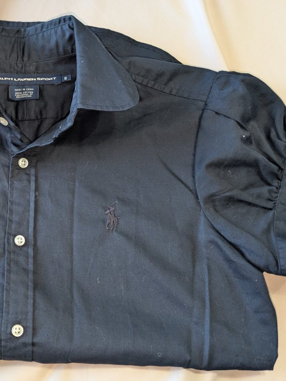 NWOT Ralph Lauren Sport Puff sleeve button down shirt SIZE: S *CLASSIC STYLE*